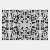 Assorted Music B&Wラッピング紙シート ラッピングペーパーシート (正面)