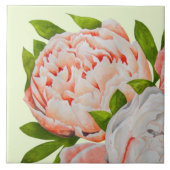 Assorted Peonies on a Ceramic Tile (A) タイル (正面)