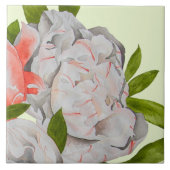 Assorted Peonies on a Ceramic Tile (D) タイル (正面)