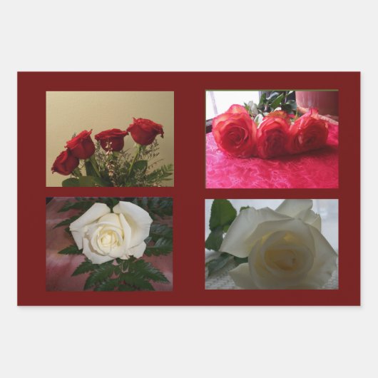 Assorted Rose Images Wrapping Paper Sheets ラッピングペーパーシート (正面2)