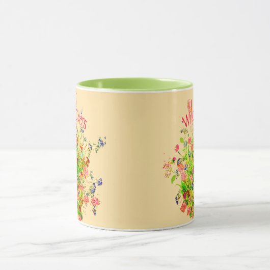 Assorted Wildflowers Pretty Mug マグカップ (中央)