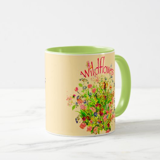 Assorted Wildflowers Pretty Mug マグカップ (正面右)