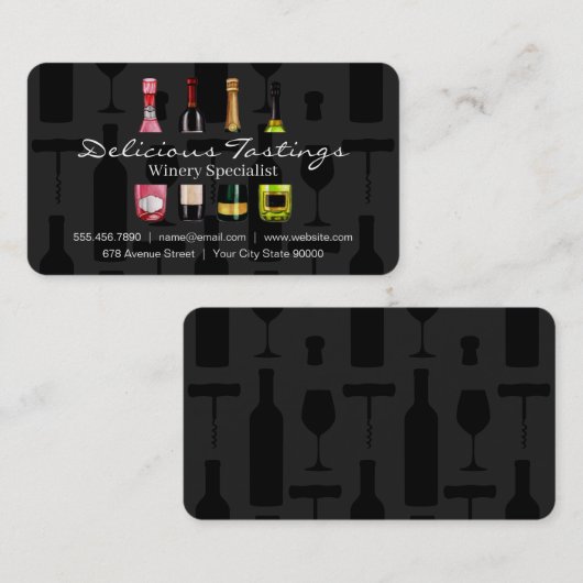 Assorted Wine Champagne Tastings 名刺 (正面/裏面)