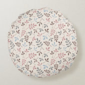 Asstdは灰色の暗灰色に青いピンクのクリームRpt Ptnを残します ラウンドクッション (裏面)