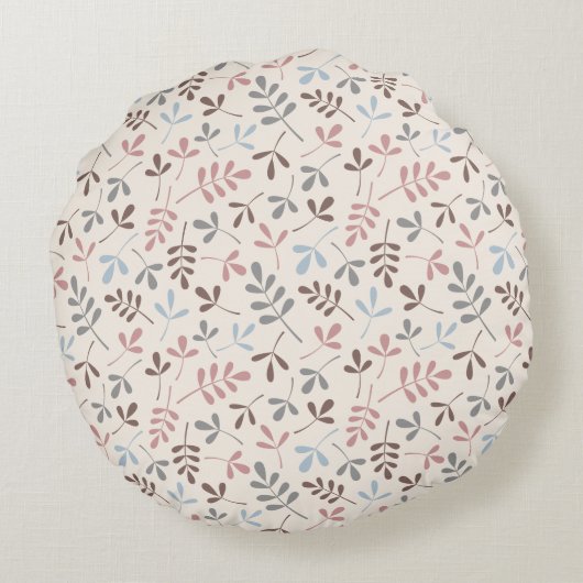 Asstdは灰色の暗灰色に青いピンクのクリームRpt Ptnを残します ラウンドクッション (裏面)