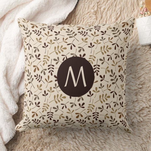 AsstdはGld Brwns Crm Rpt Ptnを残します(パーソナライズな) クッション (ブランケット)