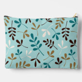 Asstd離れティール(緑がかった色)Crm Gld Brwn Ptn (パーソナライズされた) アクセサリーポーチ (裏面)