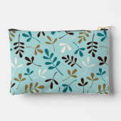 Asstd離れティール(緑がかった色)Crm Gld Brwn Ptn (パーソナライズされた) アクセサリーポーチ (裏面)