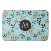 Asstd離れティール(緑がかった色)Crm Gld Brwn Ptn (パーソナライズされた) バスマット (正面)