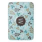 Asstd離れティール(緑がかった色)Crm Gld Brwn Ptn (パーソナライズされた) バスマット (正面縦)