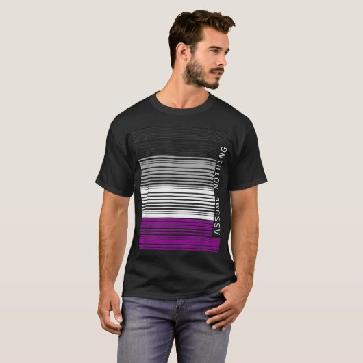Assume Nothing Asexual Ace Pride Aromantic Asexual Tシャツ (正面フル)