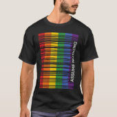 Assume Nothing Gay Pride Flag Rainbow Barcode Prid Tシャツ (正面)