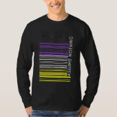 Assume Nothing Nonbinary Flag Barcode Enby Genderq Tシャツ (正面)