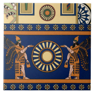 Assyrian Deity Called an Apkallu or Winged Genius タイル