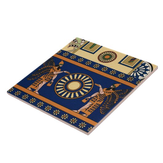 Assyrian Deity Called an Apkallu or Winged Genius タイル (側面)