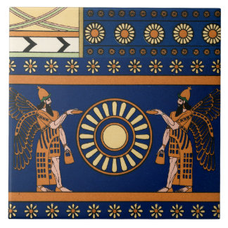 Assyrian Deity Called an Apkallu or Winged Genius タイル