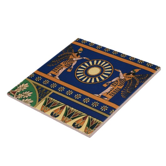 Assyrian Deity Called an Apkallu or Winged Genius タイル (側面)