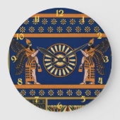 Assyrian Deity Called an Apkallu or Winged Genius ラージ壁時計 (正面)