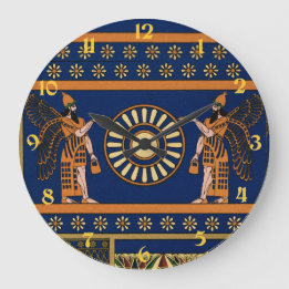 Assyrian Deity Called an Apkallu or Winged Genius ラージ壁時計