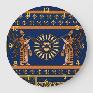 Assyrian Deity Called an Apkallu or Winged Genius ラージ壁時計