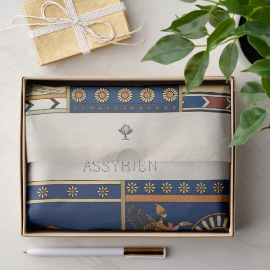 Assyrian Gold Lion, Sun & Ancient Angels Artistic  薄葉紙 (ギフト)