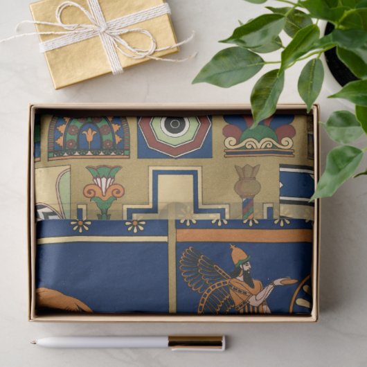 Assyrian Gold Lion, Sun & Ancient Angels Artistic  薄葉紙 (ギフト)