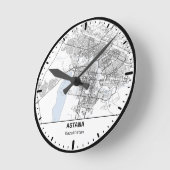 Astana Clock City Line Art ラウンド壁時計 (傾斜)