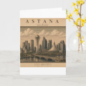 Astana | Vintage Travel City Design カード (黄色い花)