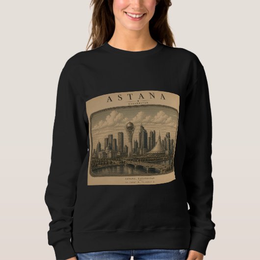 Astana | Vintage Travel City Design スウェットシャツ (正面)