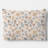 Astd葉Rpt Ptn Bls Brwn Gld Crm(パーソナライズされた) アクセサリーポーチ (裏面)