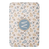 Astd葉Rpt Ptn Bls Brwn Gld Crm(パーソナライズされた) バスマット (正面縦)