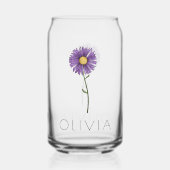 ASTER 9月誕生フラワー名前をカスタムする ガラス缶 (裏面)