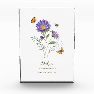 Aster Birth Month Flower フォトブロック