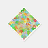 Aster & Coneの花と熱帯離れの水彩 スタンダードカクテルナプキン (角)