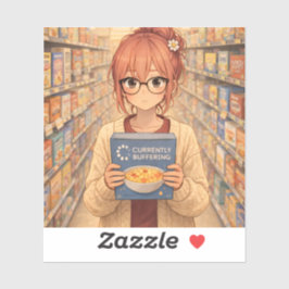 Aster™ Currently Buffering Custom-Cut Vinyl Sticke シール