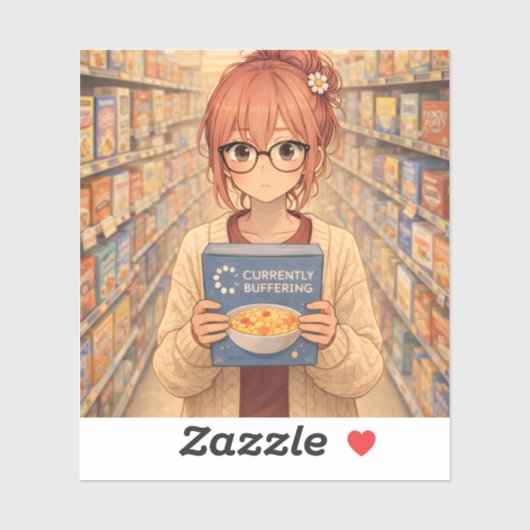 Aster™ Currently Buffering Custom-Cut Vinyl Sticke シール (シート)