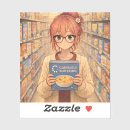 Aster™ Currently Buffering Die-Cut Sticker Cute Ae シール