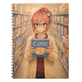 Aster™ Currently Buffering Spiral Notebook Cute  ノートブック