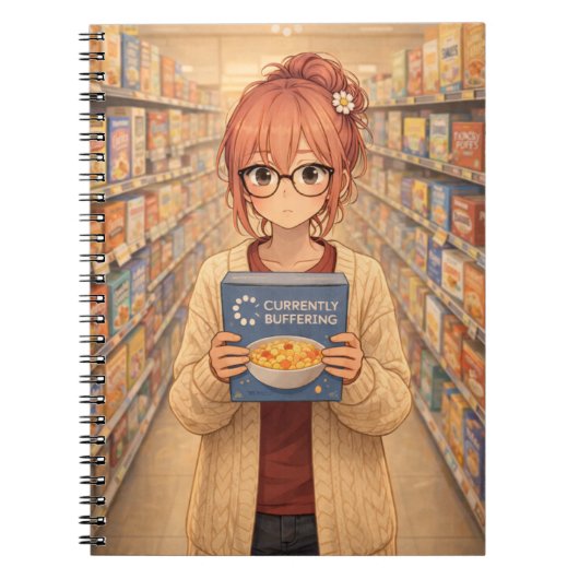Aster™ Currently Buffering Spiral Notebook Cute  ノートブック (正面)