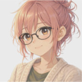 Aster™ Cute Aesthetic Girl Die-Cut Sticker Cozy Vi シール (正面)