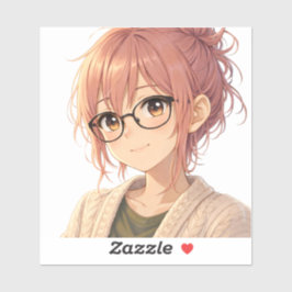 Aster™ Cute Aesthetic Girl Die-Cut Sticker Cozy Vi シール