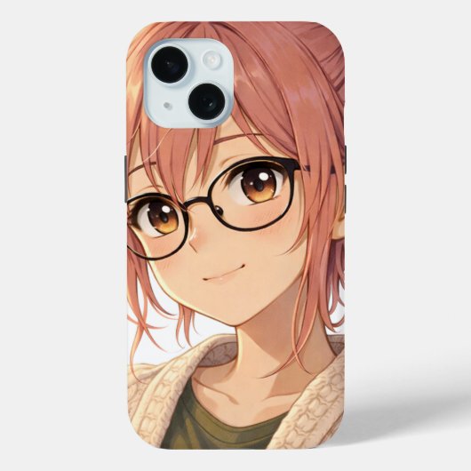Aster™ Cute Aesthetic Girl iPhone 15 Case Cozy Vib Case-Mate iPhoneケース (裏面)