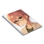 Aster™ Cute Aesthetic Girl Spiral Notebook Cozy Vi ノートブック (右側)