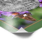 Aster Flower Frame上に独自の蝶を作成 フォトプリント (角)