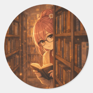 Aster™ In My Reading Era Round Sticker Cute Aesthe ラウンドシール