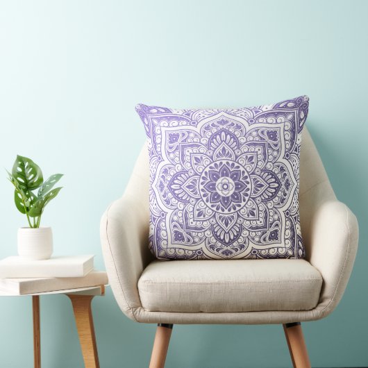 Aster Mandala Throw Pillow クッション (椅子)