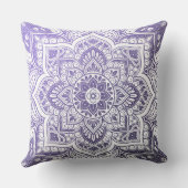 Aster Mandala Throw Pillow クッション (裏面)