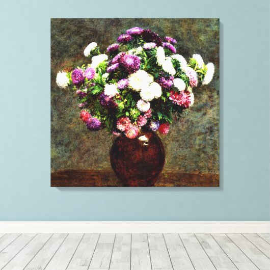 Asters in a Beven キャンバスプリント (インサイチュ (ウッドフロア))