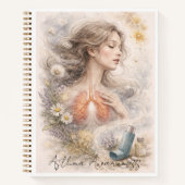 Asthma Awareness Art Print | Soft Botanical Lung ノートブック (正面)