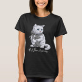 Asthma Awareness Month Gray Ribbon Cat Tシャツ (正面)